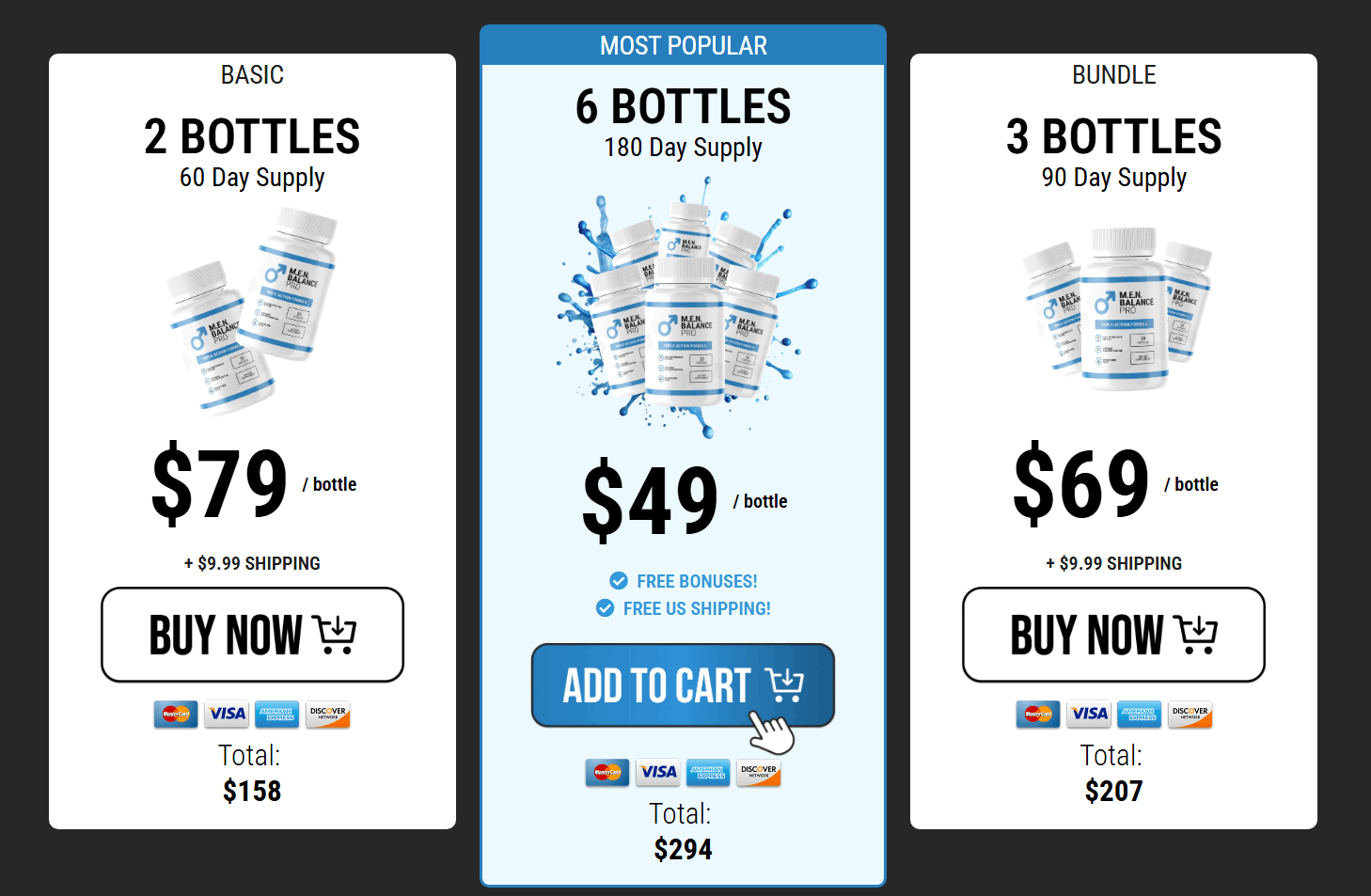 Men Balance Pro Pricing